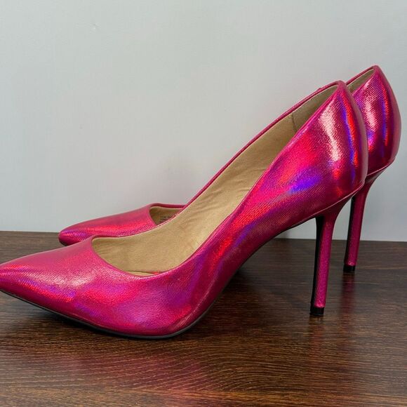 Katy Perry The Sissy hot pink iridescent 4” heel size 10 - Picture 8 of 10